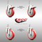 Service Caster 5 Inch 316SS Red Polyurethane 1/2 Inch Threaded Stem Caster Lock Brake SCC, 2PK SS316TSTTL20S514-PPUB-RED-121315-2S2 - alternate 3
